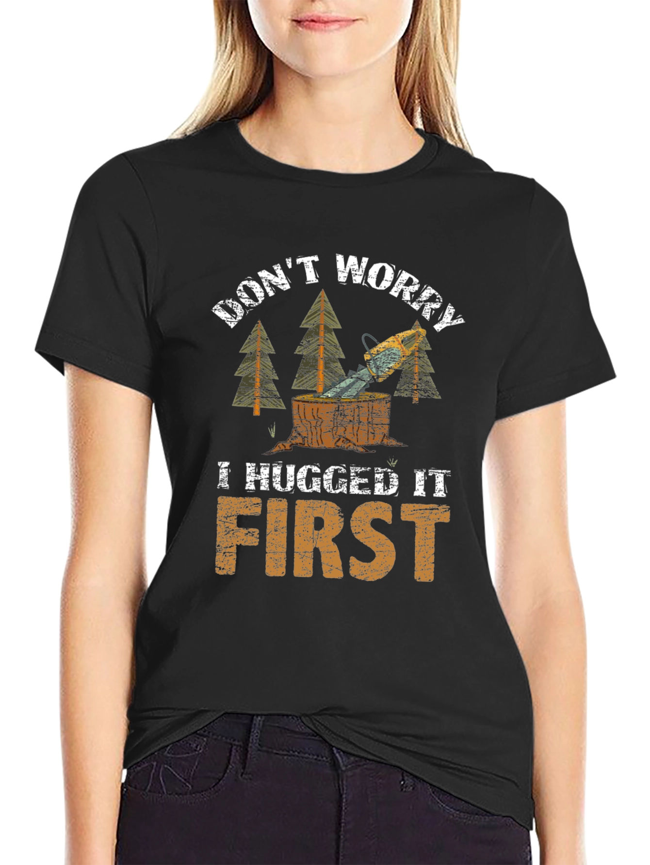 Camiseta Negra Dont Worry I Hugged It First