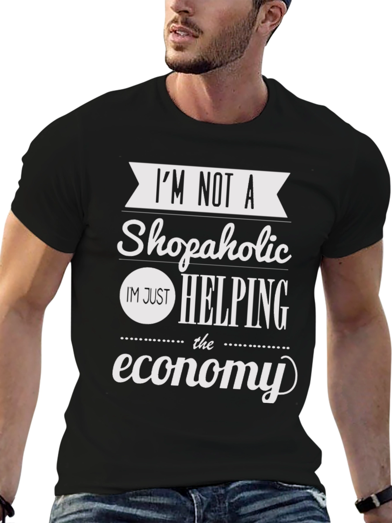 Camiseta Negra Im Not a Shopaholic