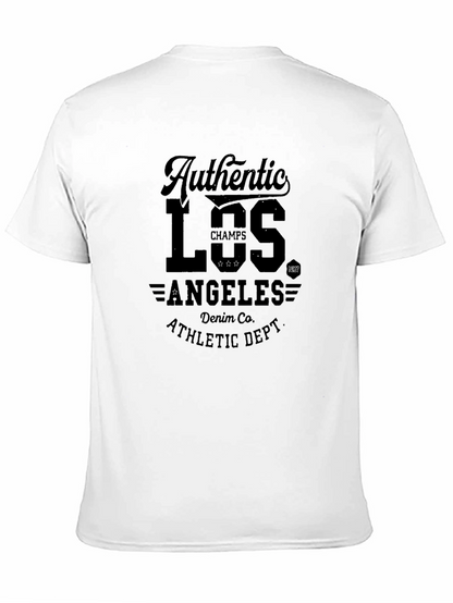 Camiseta Negra Estampada Estilo Universitario Los Ángeles
