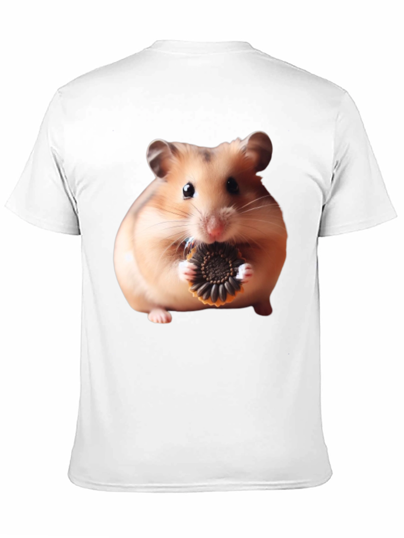 Camiseta Negra con Diseño de Hámster Comiendo