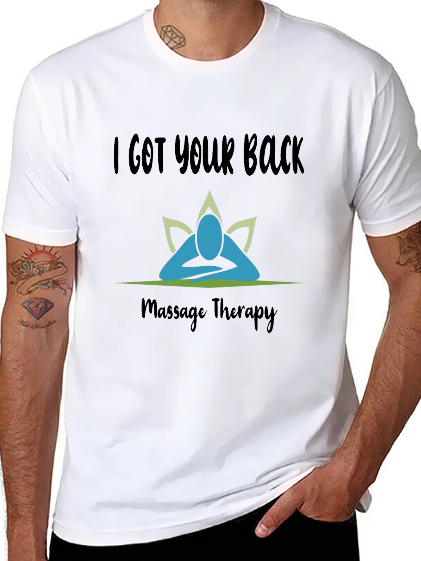Camiseta Negra I Got Your Back Terapia de Masaje