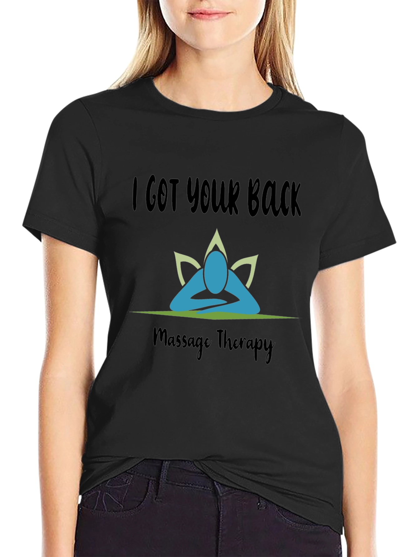 Camiseta Negra I Got Your Back Terapia de Masaje