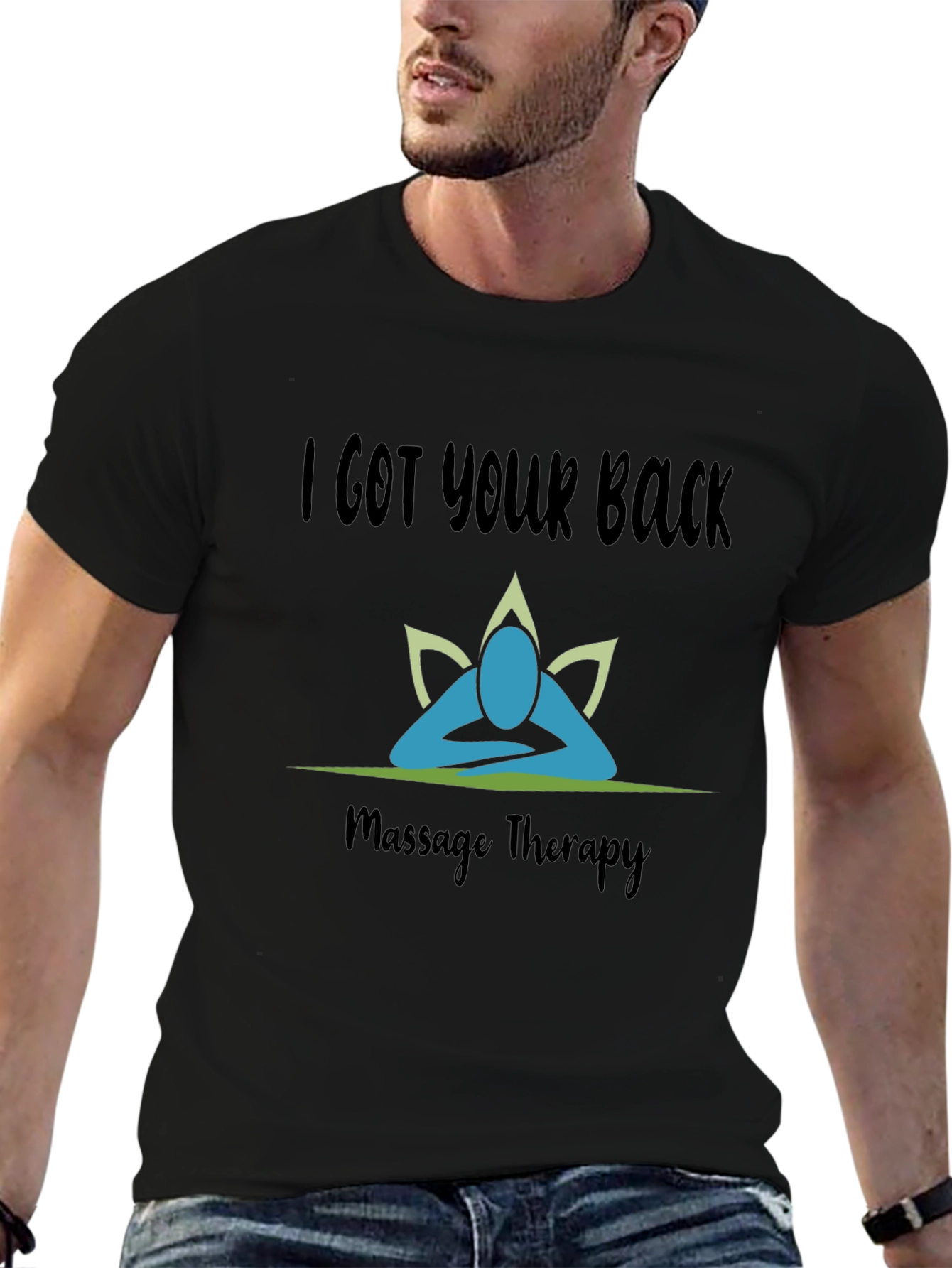 Camiseta Negra I Got Your Back Terapia de Masaje