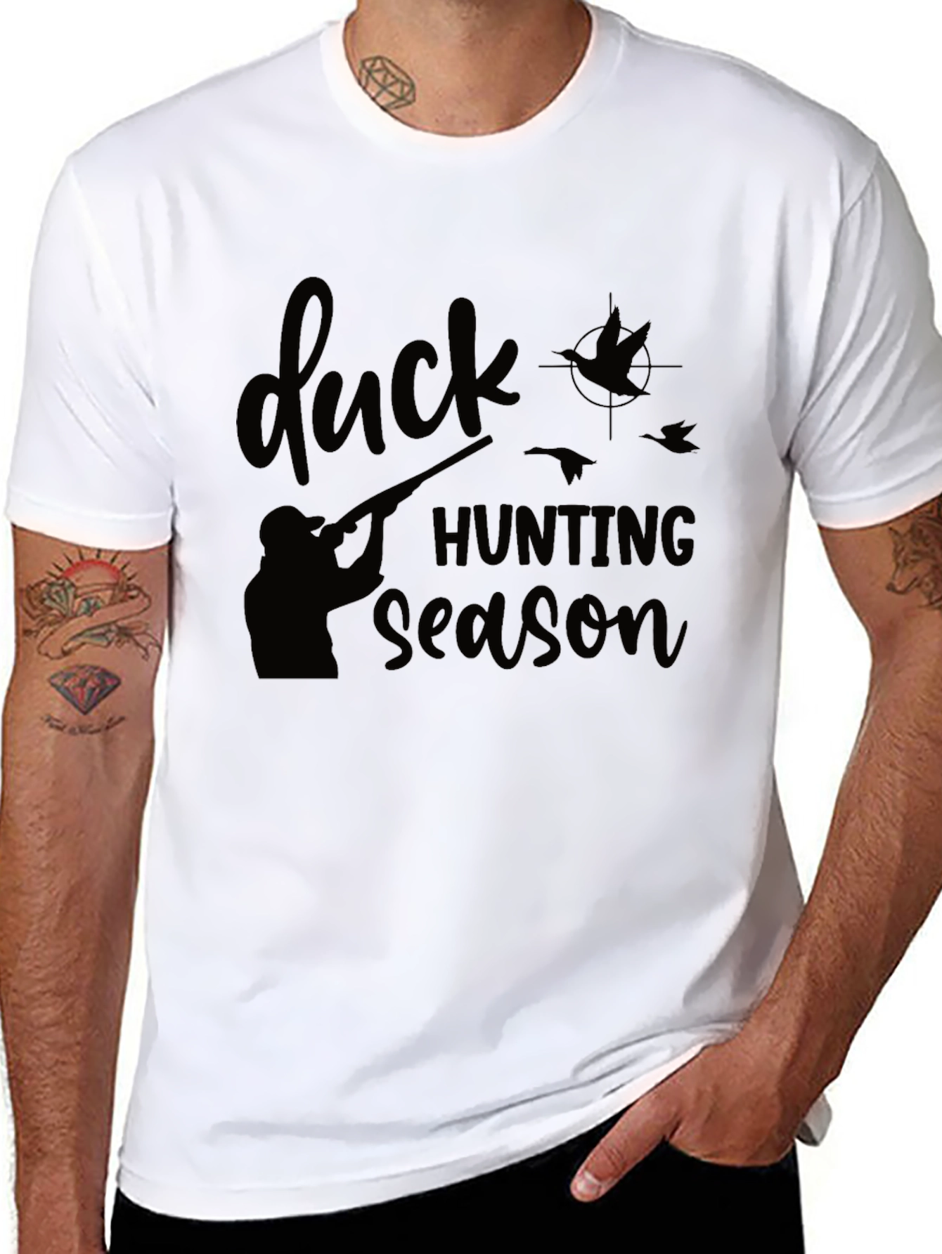 Camiseta Negra: Temporada de Caza de Patos