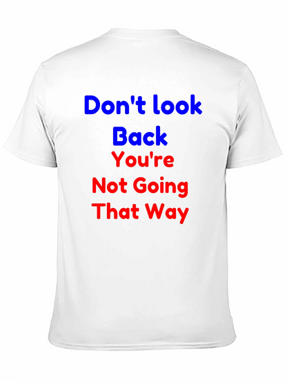 Camiseta Negra con Frase Motivacional No Mires Atrás