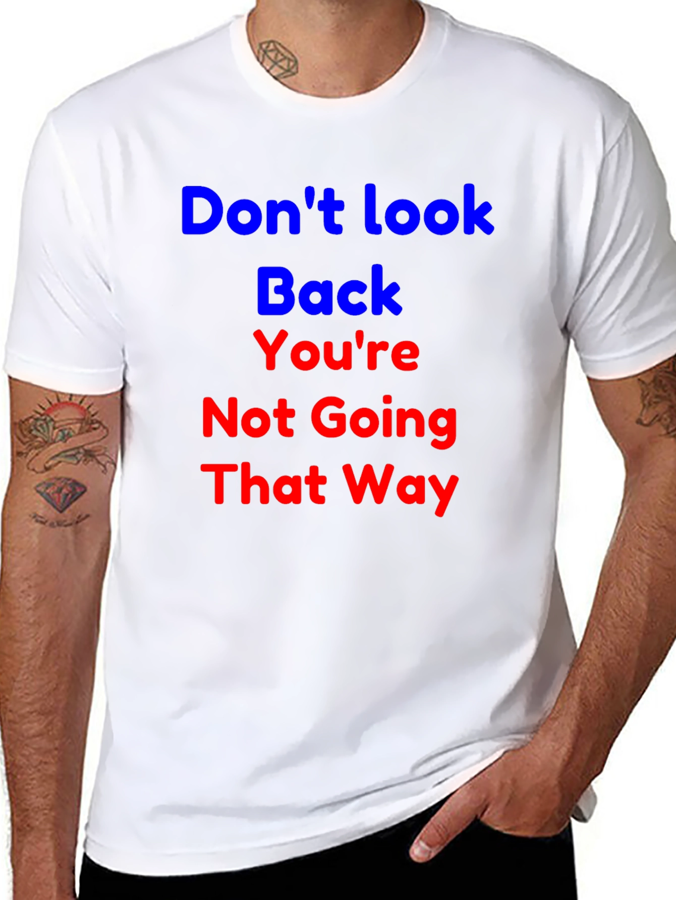 Camiseta Negra con Frase Motivacional No Mires Atrás