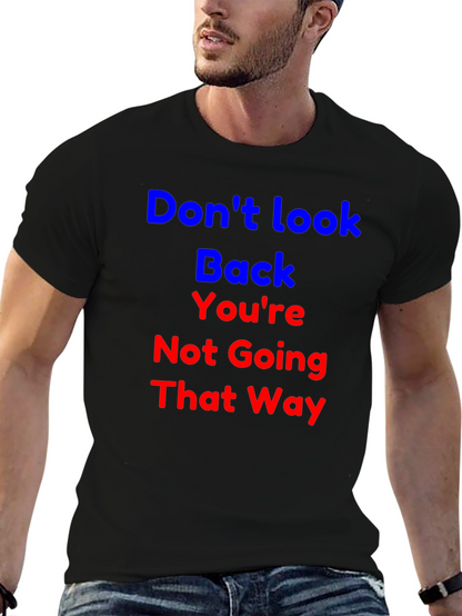 Camiseta Negra con Frase Motivacional No Mires Atrás