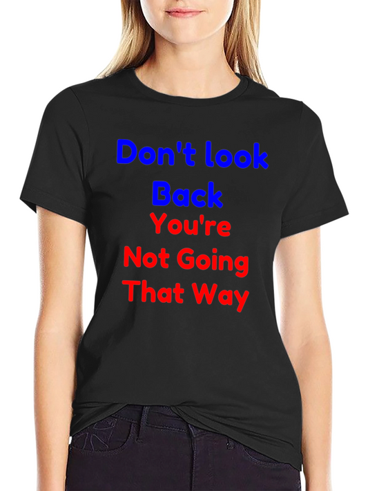 Camiseta Negra con Frase Motivacional No Mires Atrás