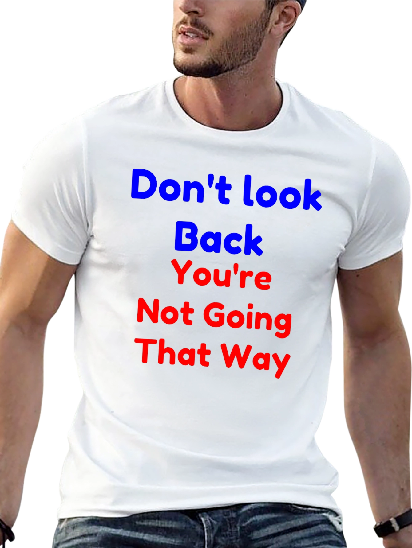 Camiseta Negra con Frase Motivacional No Mires Atrás