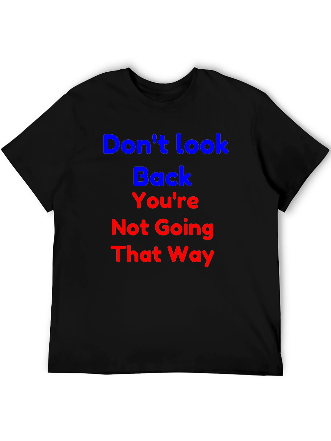 Camiseta Negra con Frase Motivacional No Mires Atrás