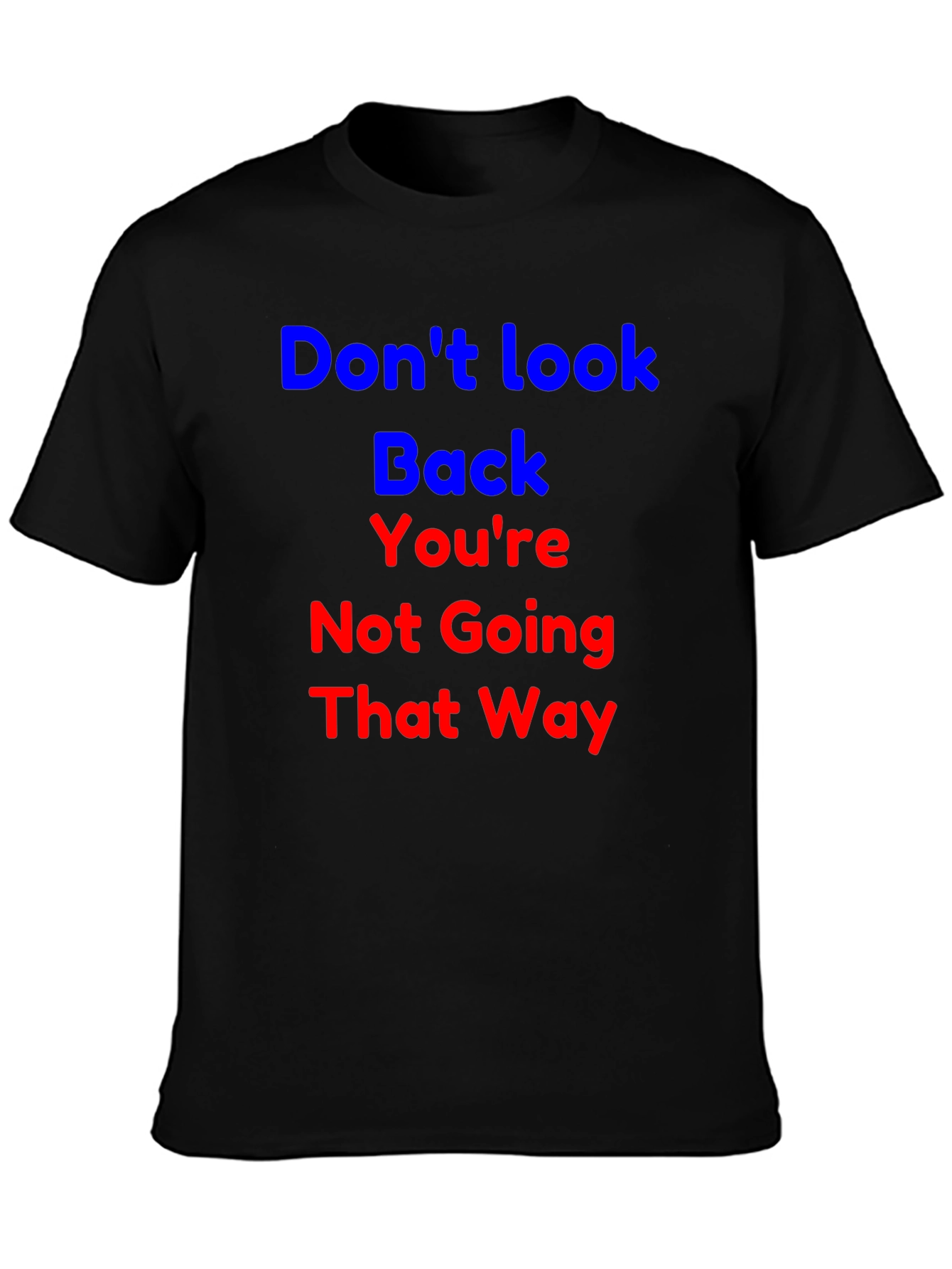 Camiseta Negra con Frase Motivacional No Mires Atrás