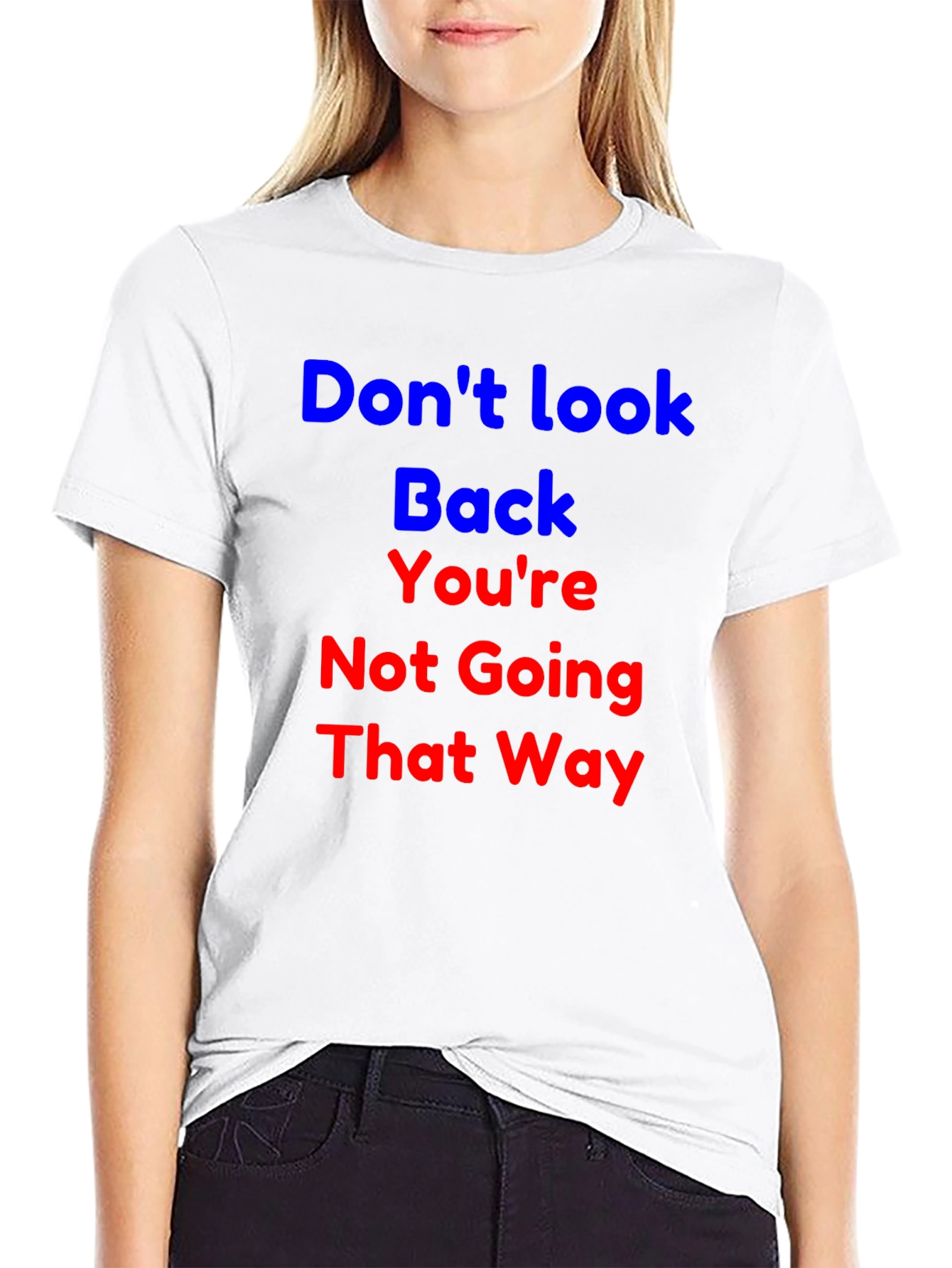 Camiseta Negra con Frase Motivacional No Mires Atrás