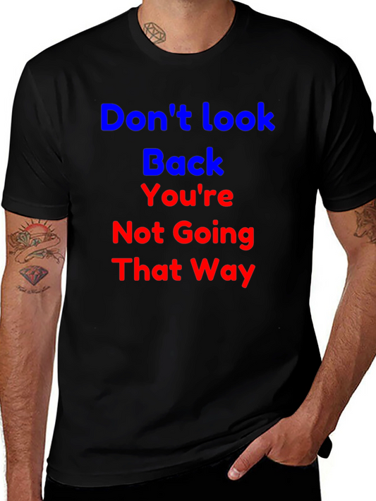 Camiseta Negra con Frase Motivacional No Mires Atrás