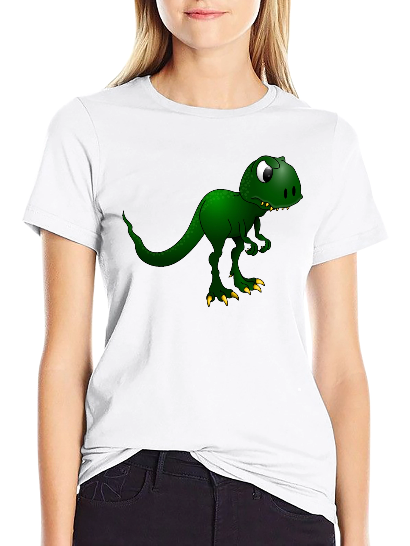Camiseta Negra con Diseño de Dinosaurio