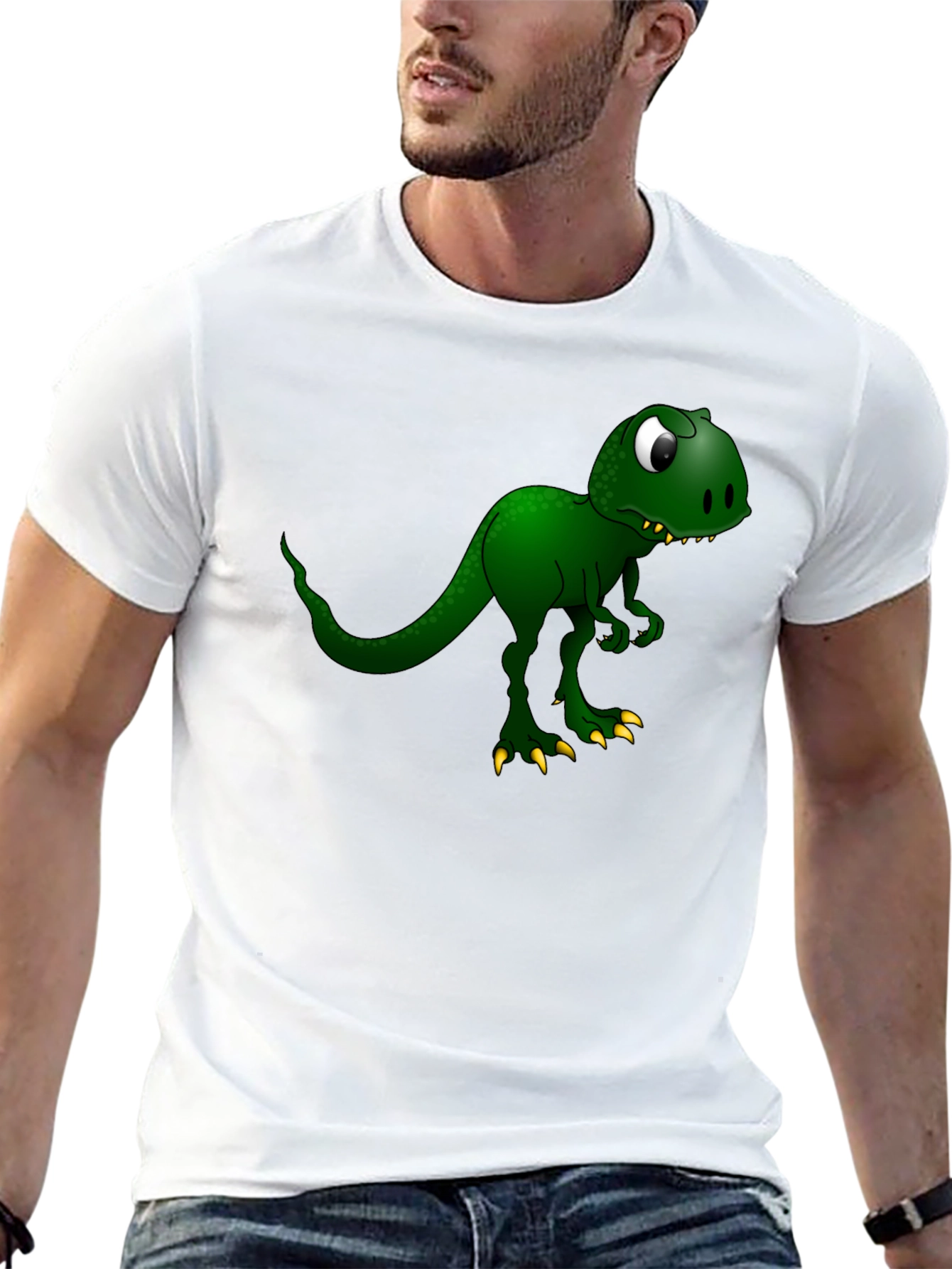 Camiseta Negra con Diseño de Dinosaurio