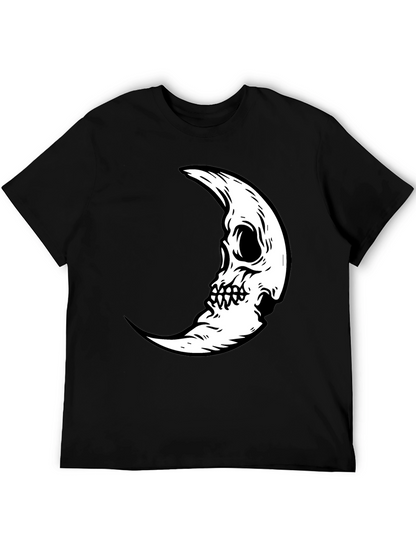 Camiseta Negra con Diseño Luna Calavera