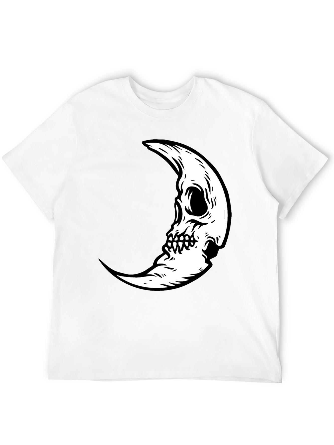 Camiseta Negra con Diseño Luna Calavera