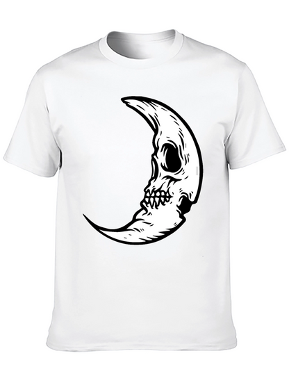 Camiseta Negra con Diseño Luna Calavera