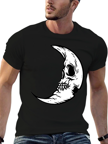 Camiseta Negra con Diseño Luna Calavera