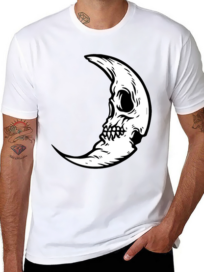 Camiseta Negra con Diseño Luna Calavera
