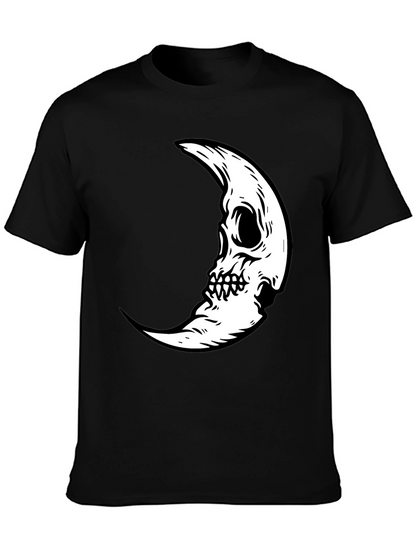Camiseta Negra con Diseño Luna Calavera
