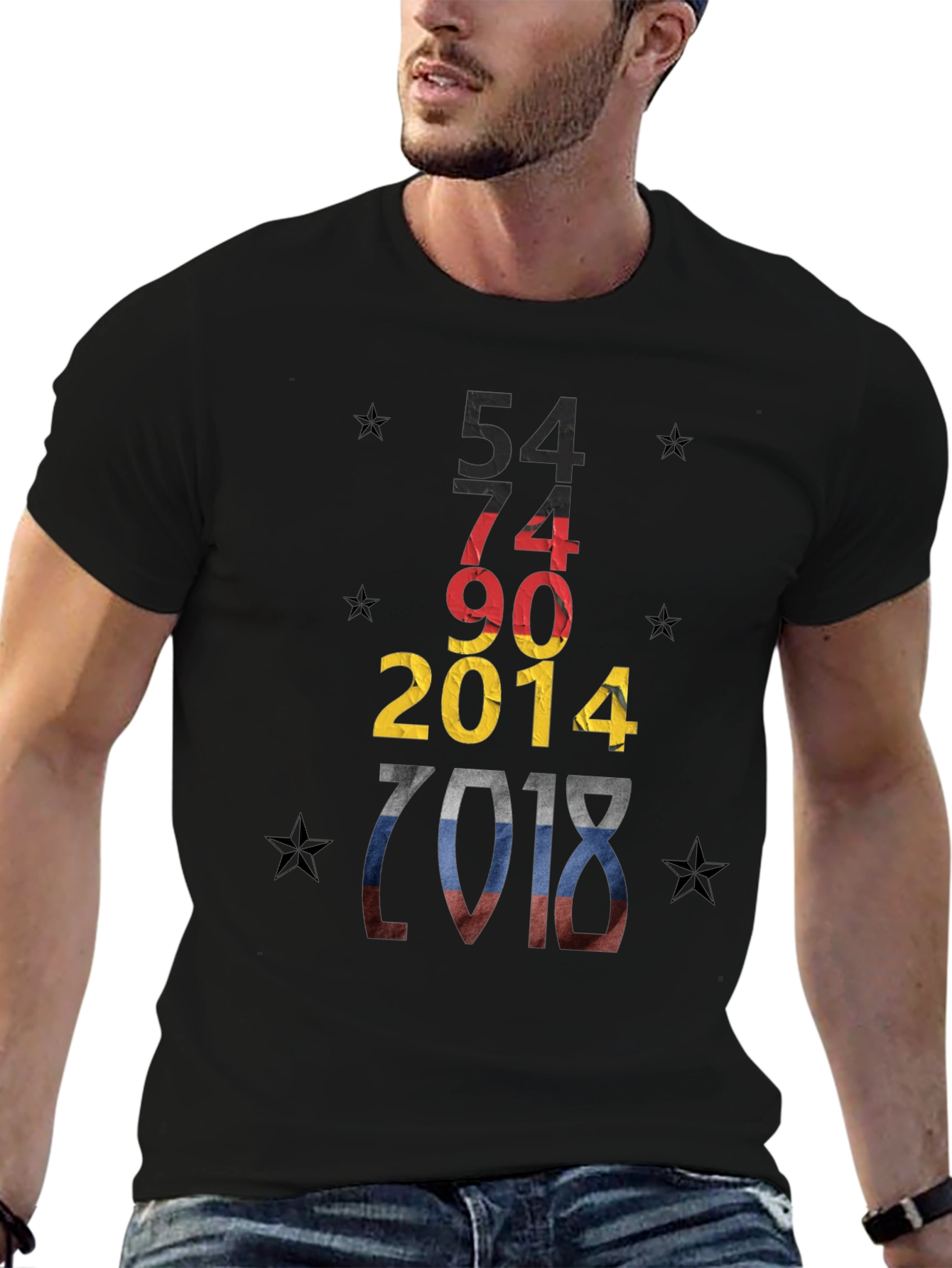 Camiseta Negra Diseño Alemania Campeonatos Mundiales