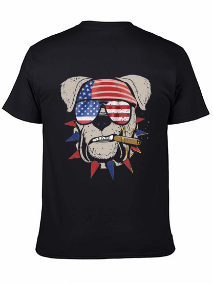 Camiseta Bulldog Patriótico con Bandera USA