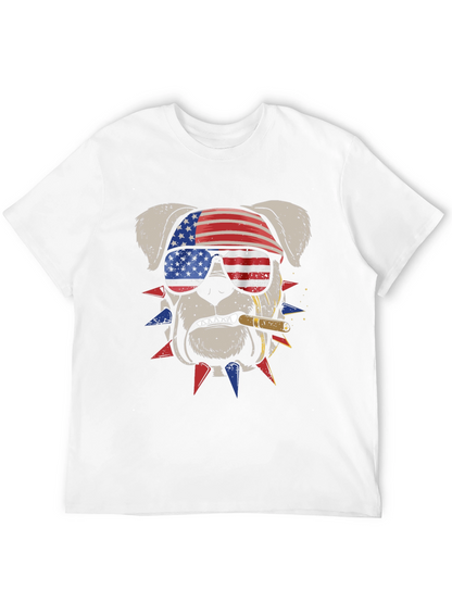 Camiseta Bulldog Patriótico con Bandera USA