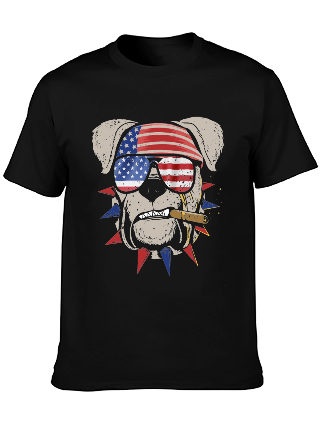 Camiseta Bulldog Patriótico con Bandera USA