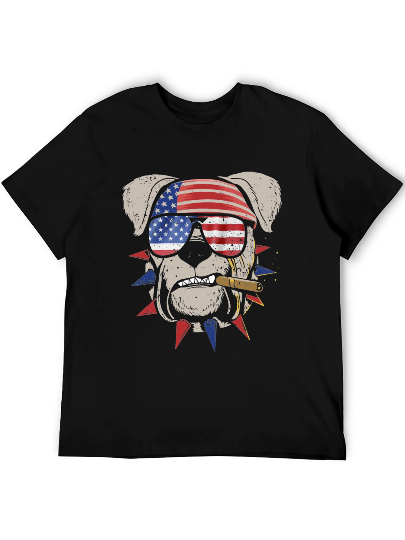 Camiseta Bulldog Patriótico con Bandera USA