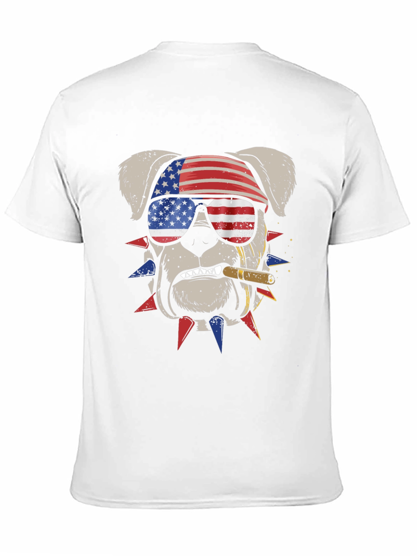 Camiseta Bulldog Patriótico con Bandera USA