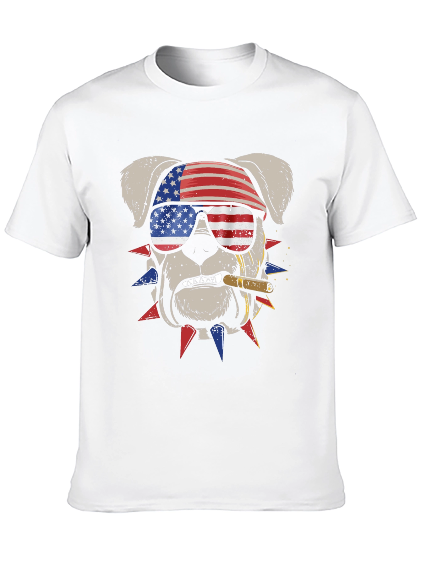 Camiseta Bulldog Patriótico con Bandera USA