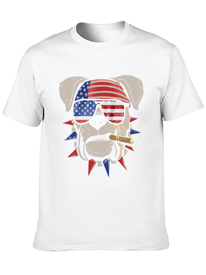 Camiseta Bulldog Patriótico con Bandera USA