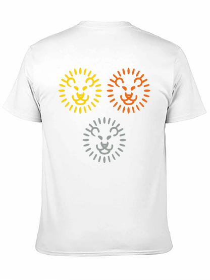 Camiseta Negra con Diseño de Leones Abstractos