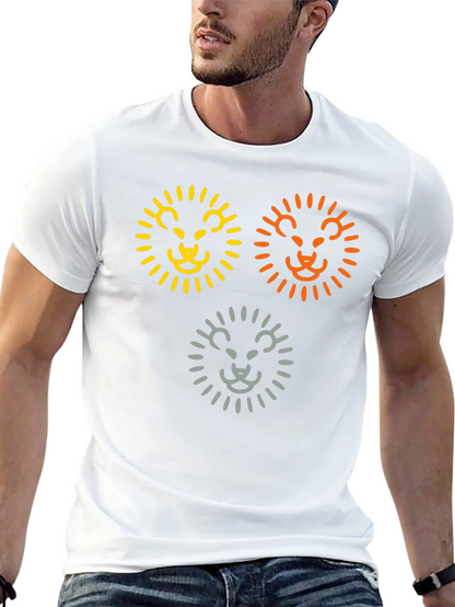 Camiseta Negra con Diseño de Leones Abstractos