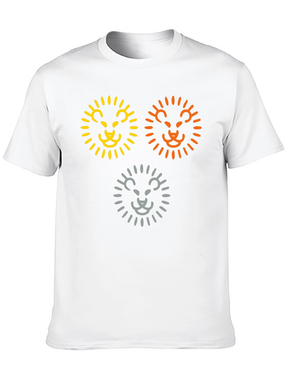 Camiseta Negra con Diseño de Leones Abstractos