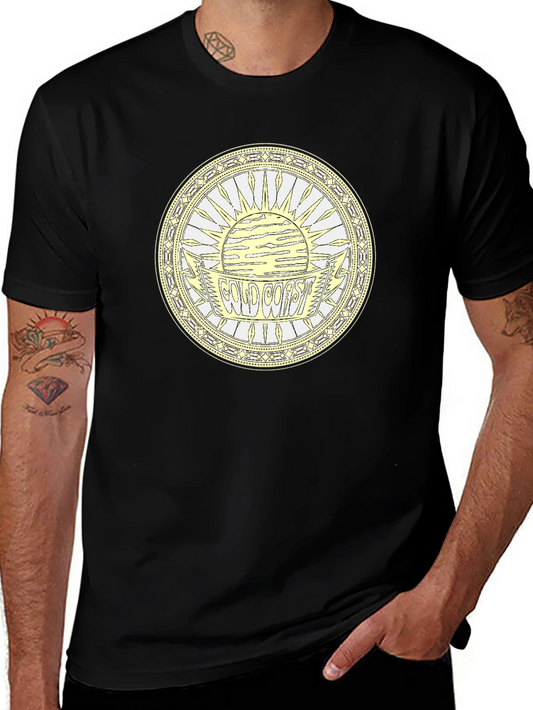 Camiseta Negra Estampada Costa Dorada
