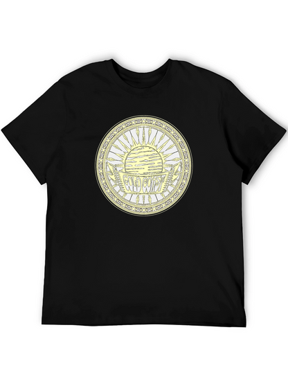 Camiseta Negra Estampada Costa Dorada