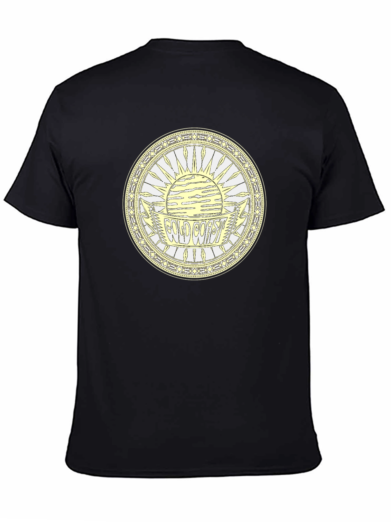 Camiseta Negra Estampada Costa Dorada