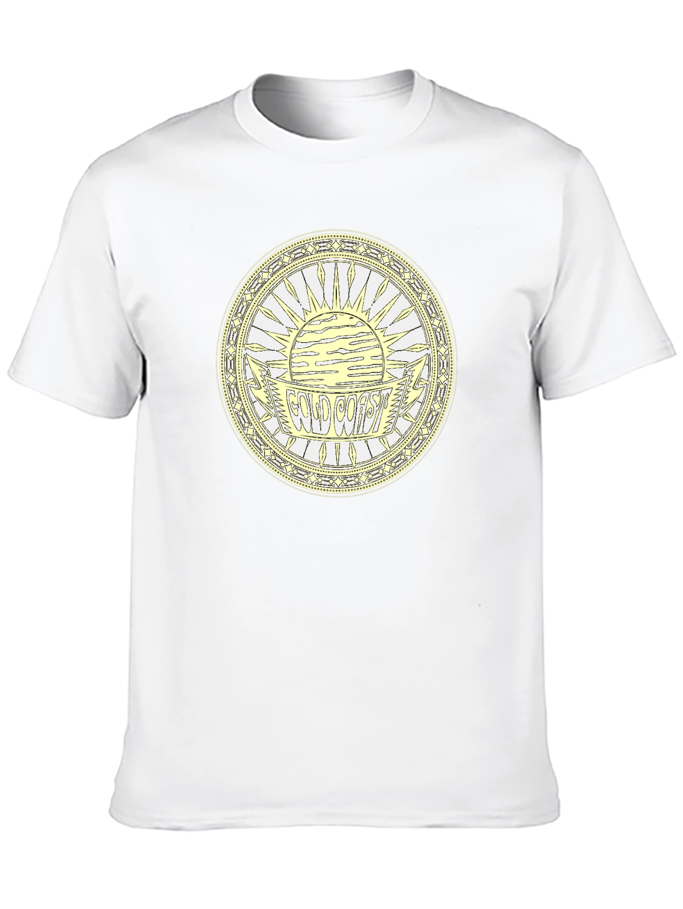 Camiseta Negra Estampada Costa Dorada