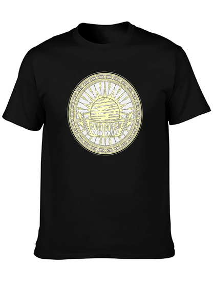 Camiseta Negra Estampada Costa Dorada