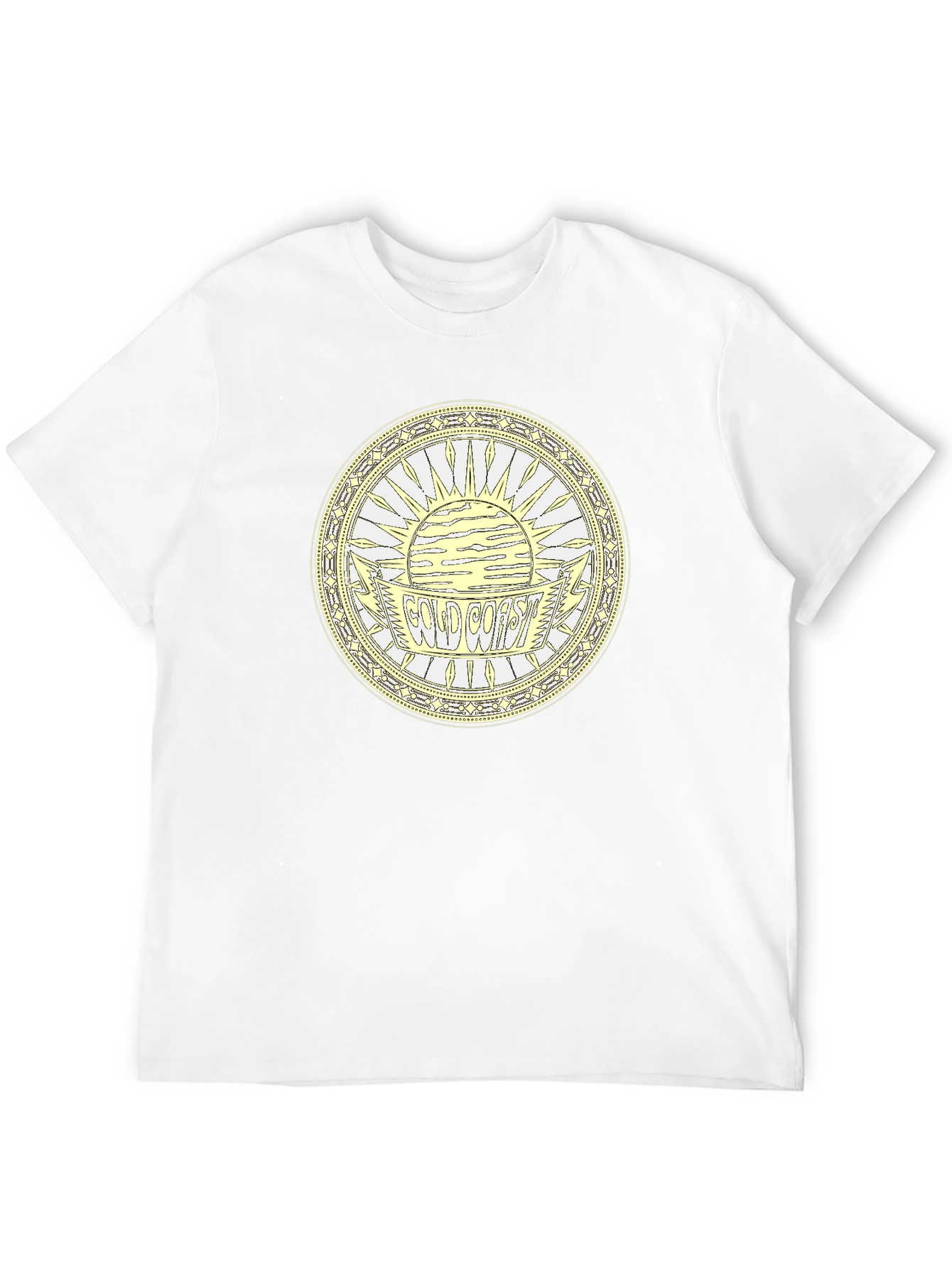 Camiseta Negra Estampada Costa Dorada