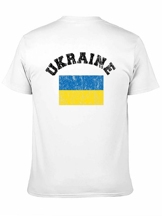 Camiseta Negra Ucrania Bandera Vintage Hombre