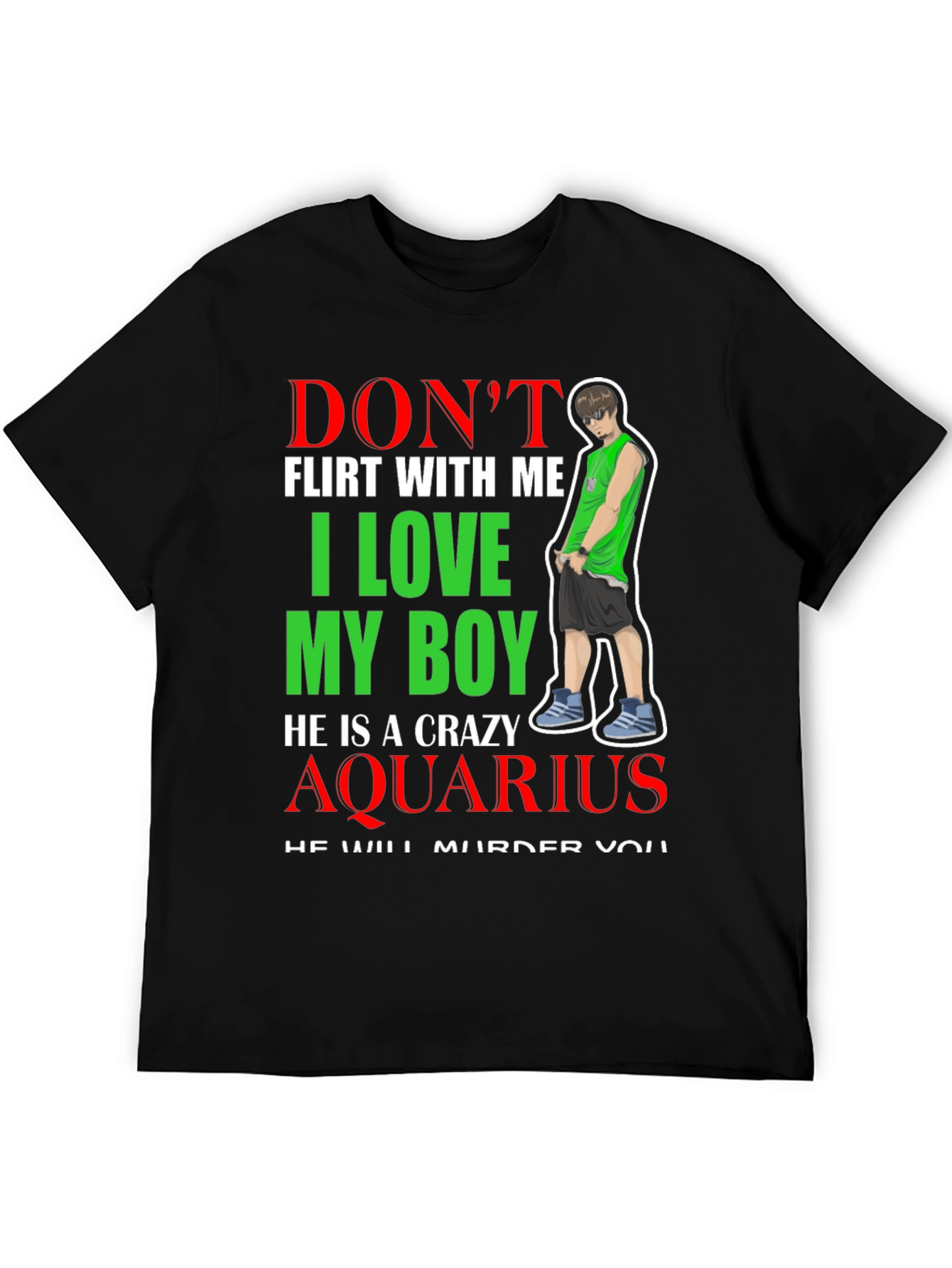 Camiseta Negra Crazy Aquarius