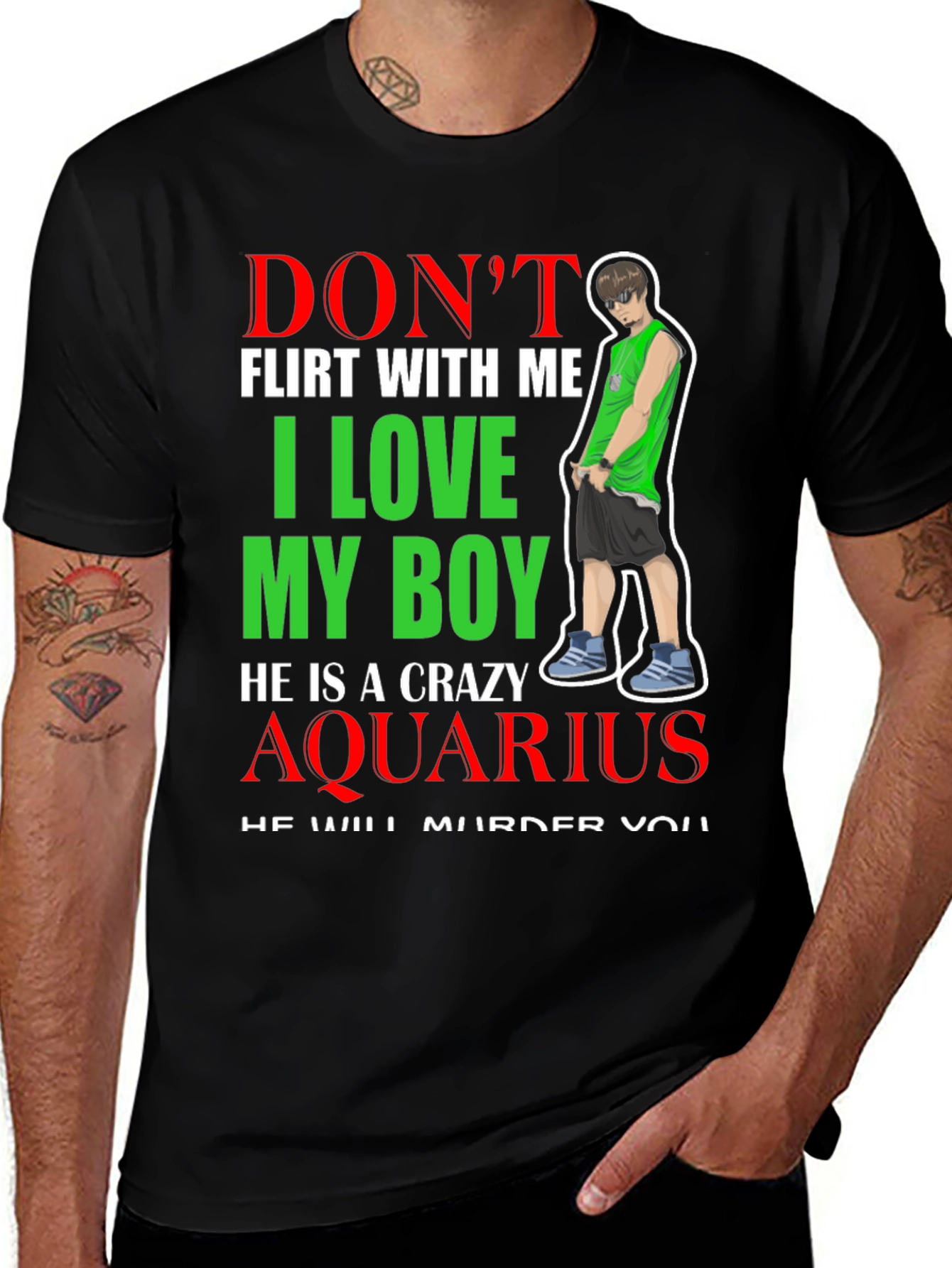 Camiseta Negra Crazy Aquarius
