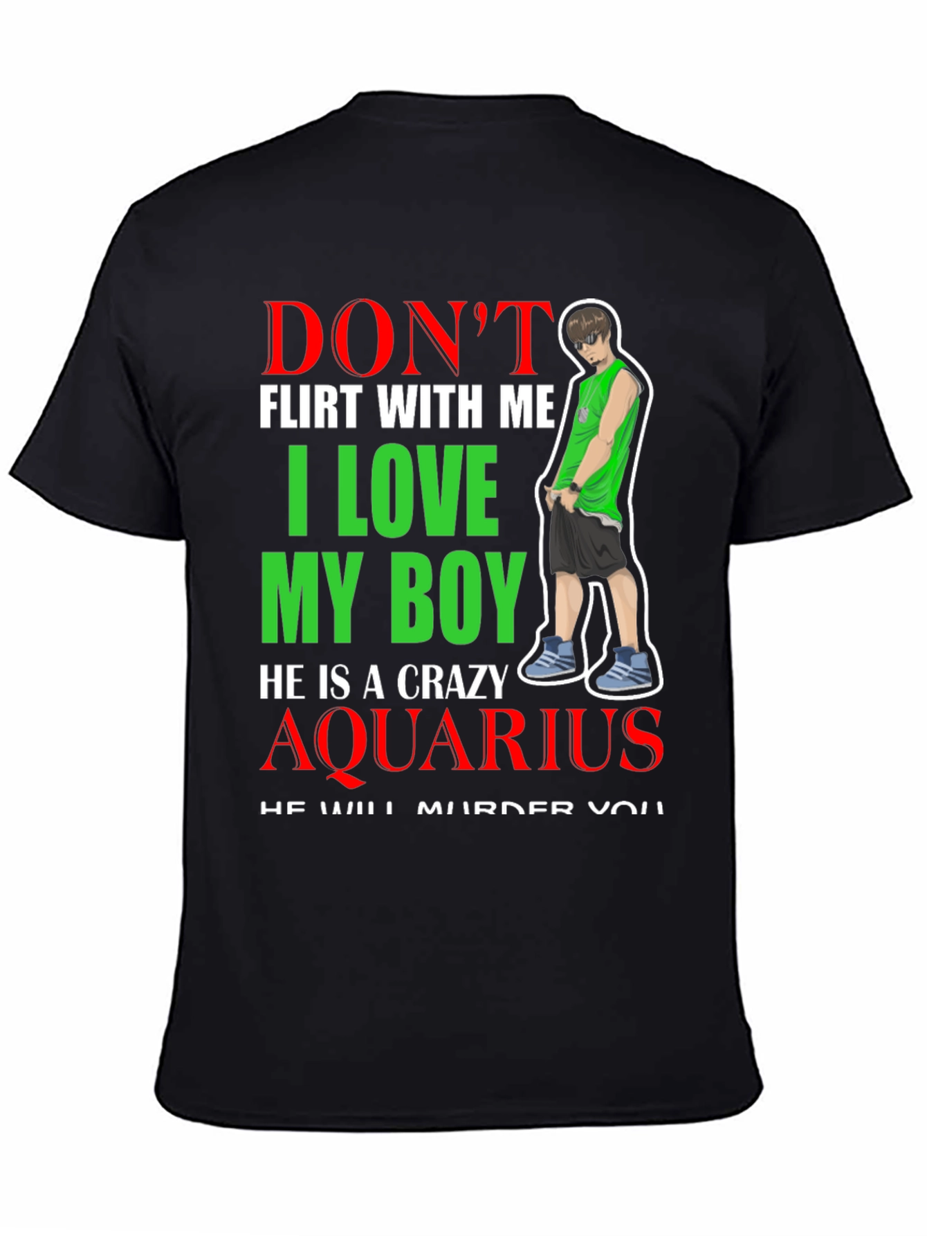 Camiseta Negra Crazy Aquarius