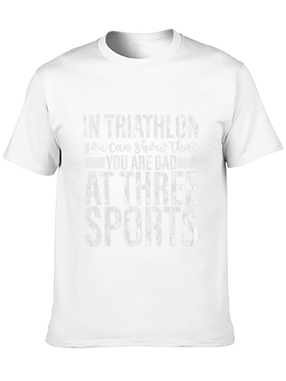 Camiseta Negra Divertida Triatlón Tres Deportes