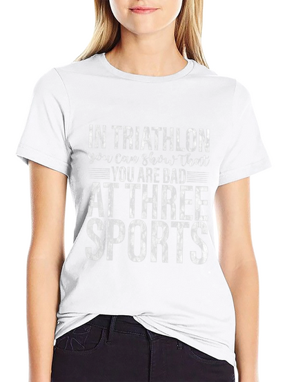 Camiseta Negra Divertida Triatlón Tres Deportes