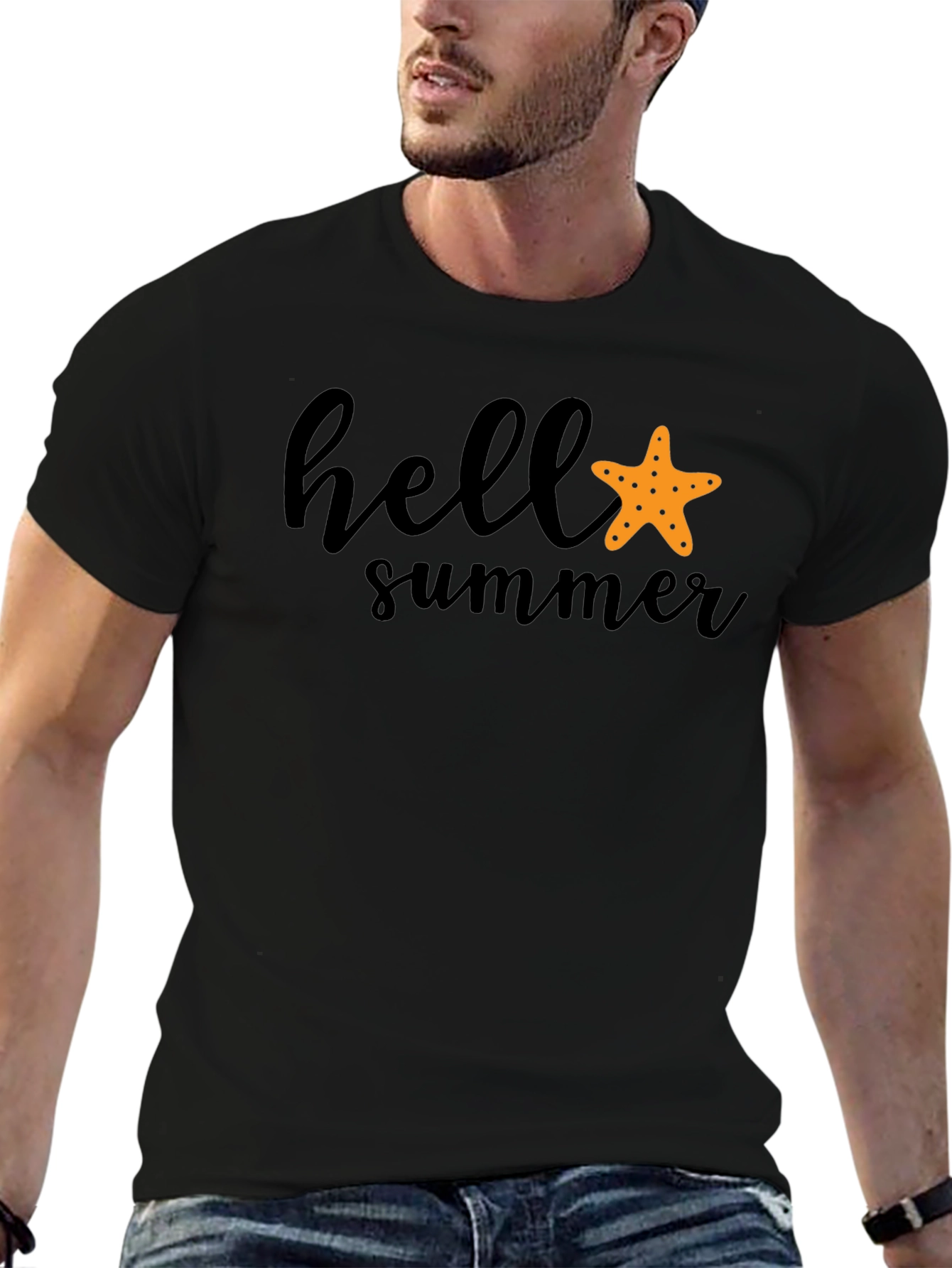 Camiseta Negra Hello Summer
