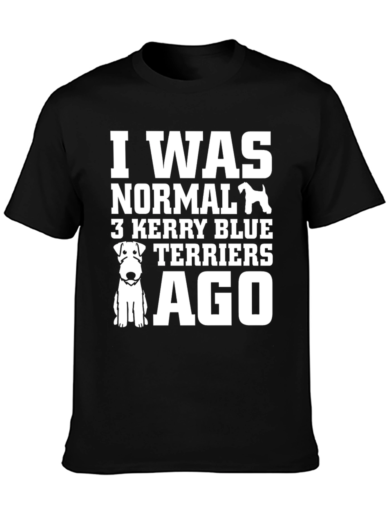 Camiseta Negra con Diseño 3 Kerry Blue Terriers Ago